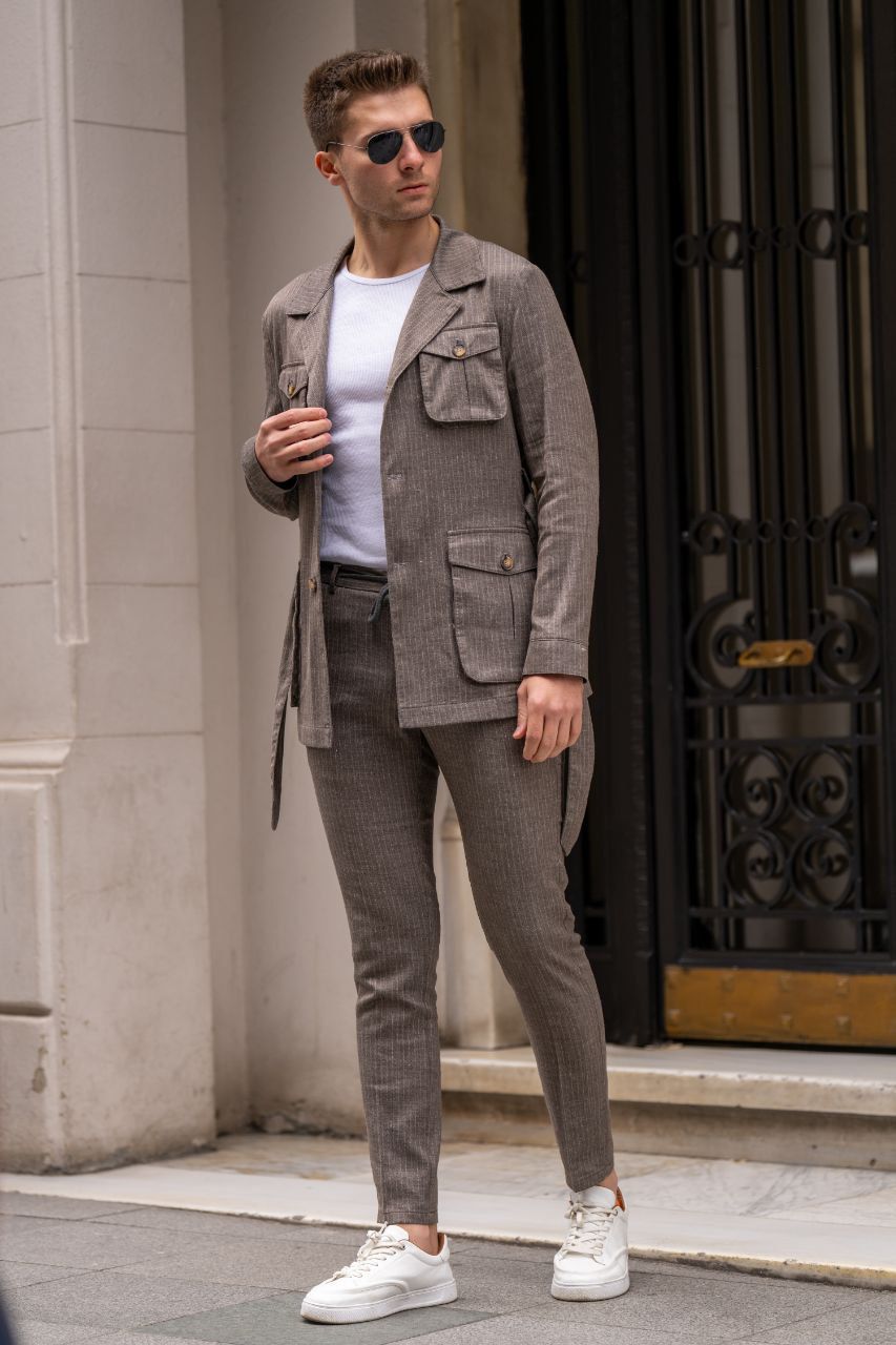 Double-button Trench Coat For Men