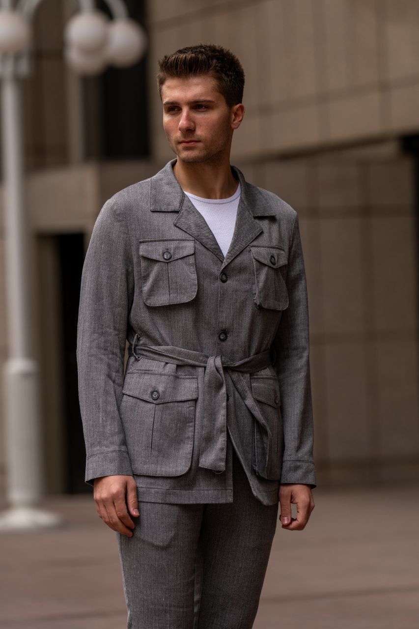 Double-button Trench Coat For Men