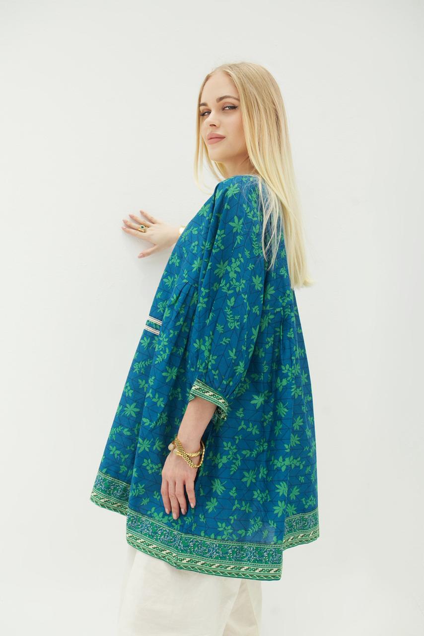 Tropical Bloom Cotton Kurta