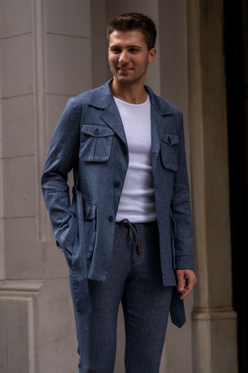 Men Double-button Trench Coat