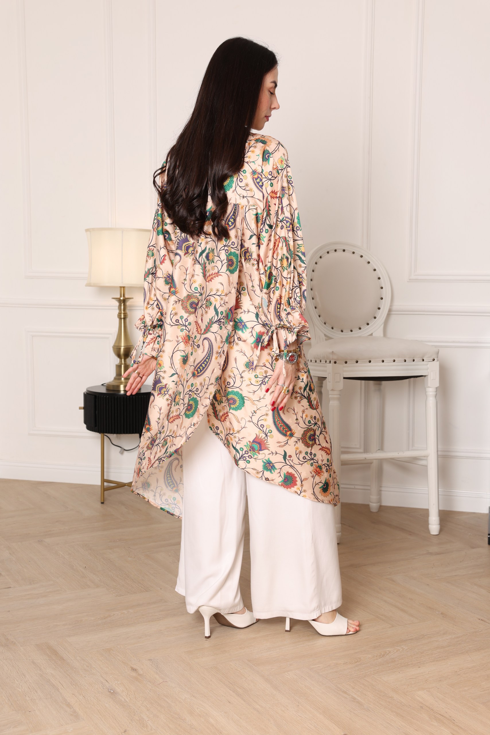 Peach Bloom Paisley Shirt