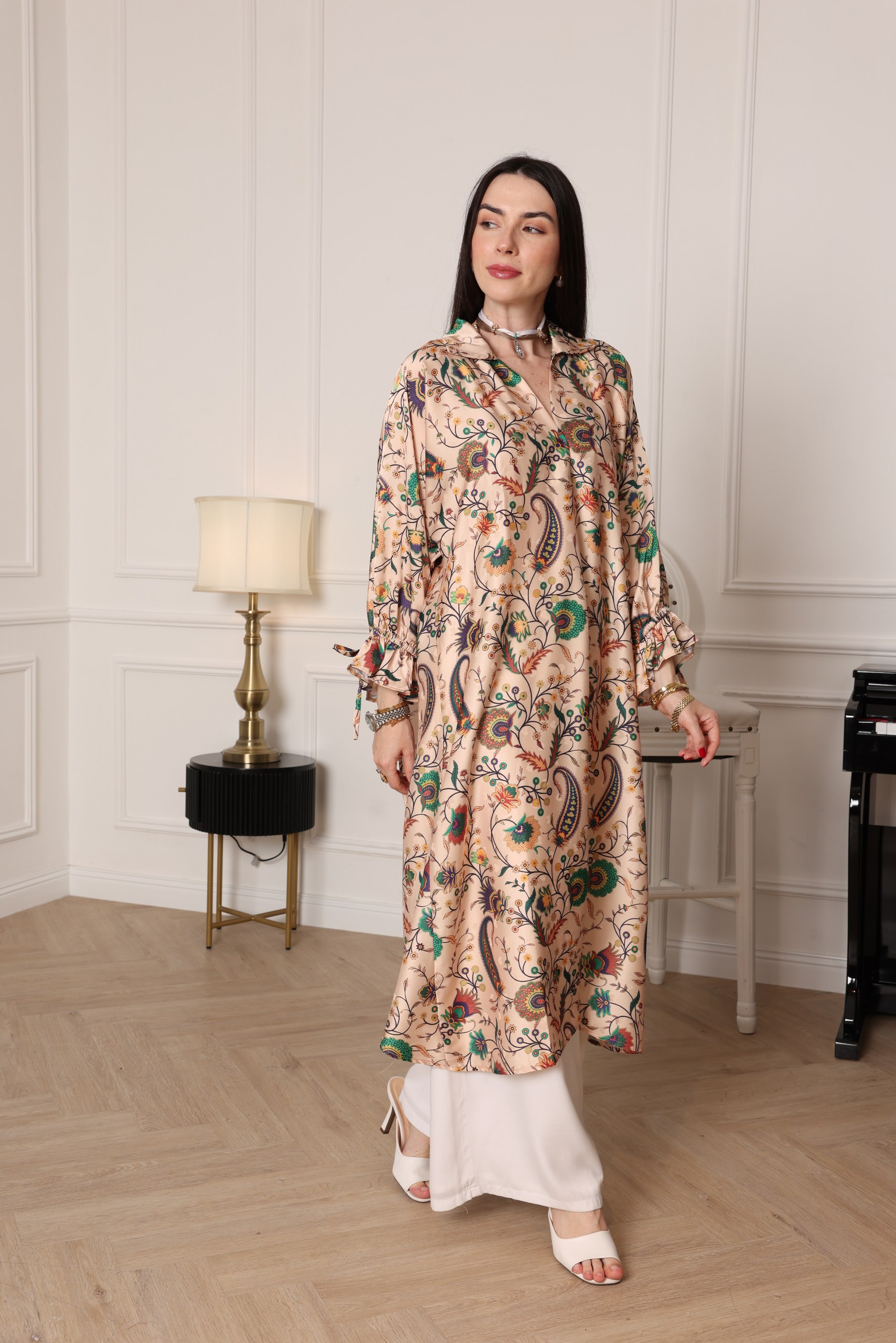 Peach Bloom Paisley Shirt