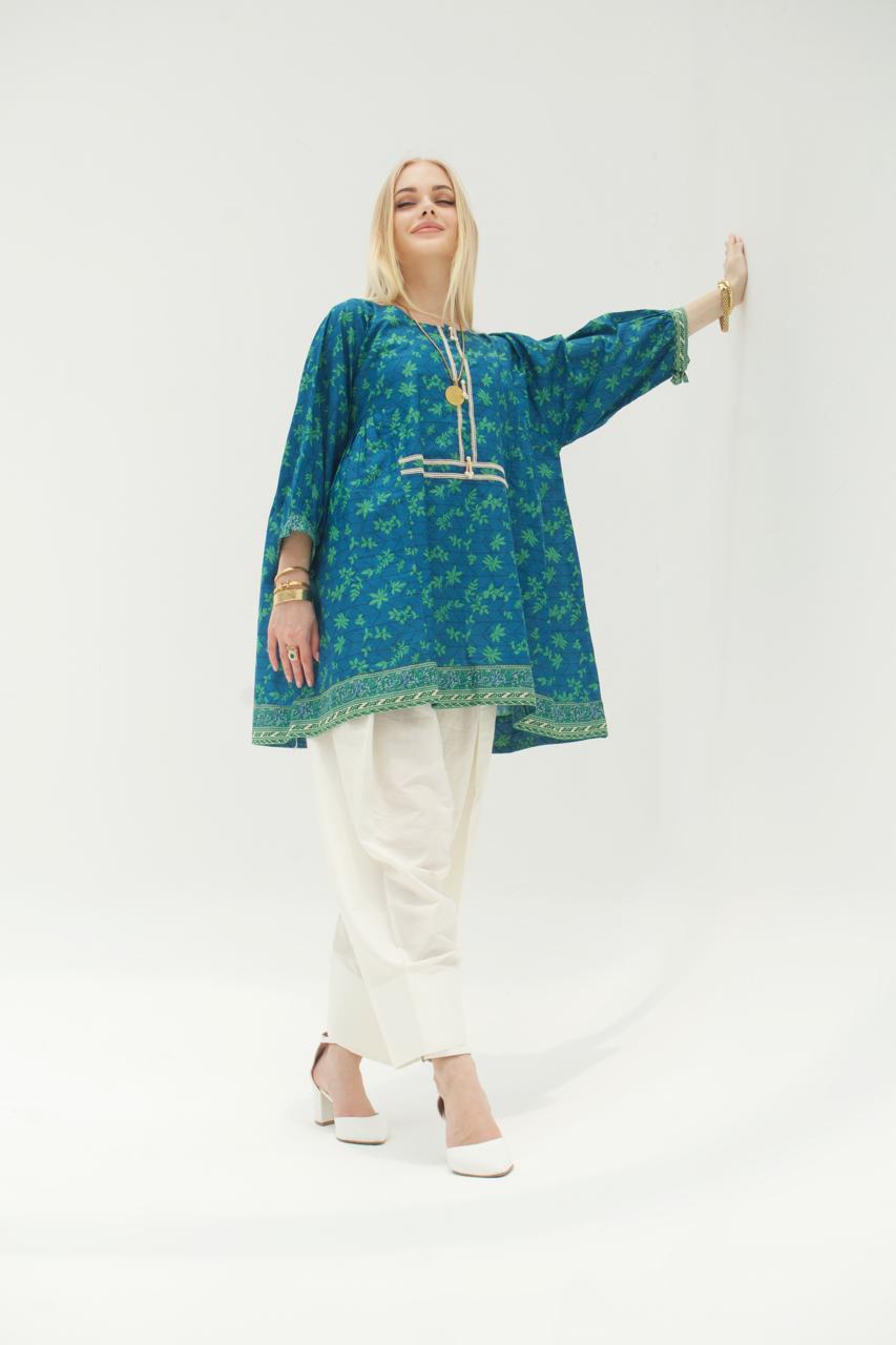 Tropical Bloom Cotton Kurta