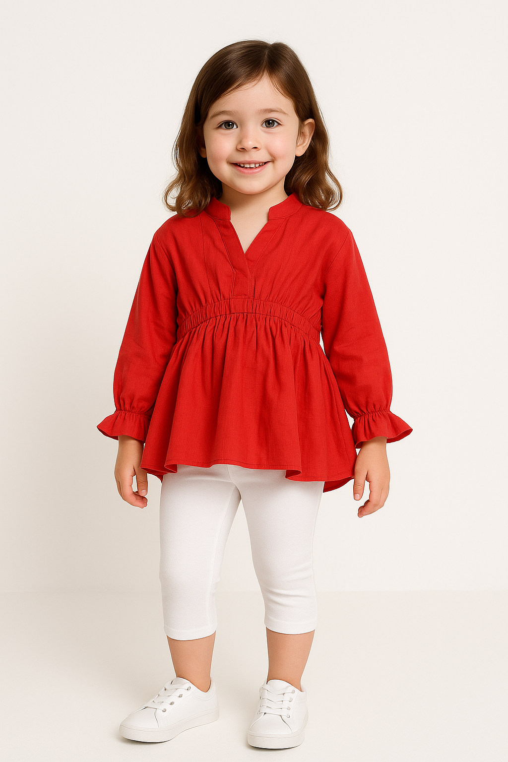 Little Blossom Red Peplum Top