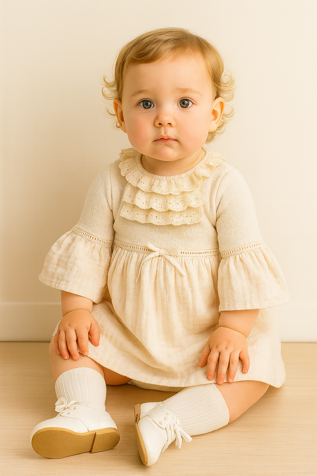 Classic Baby Girl Wool Blend Frock