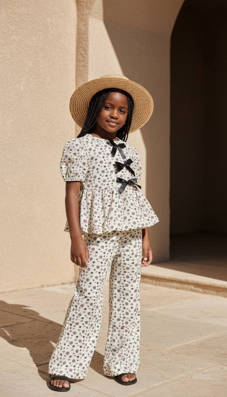 Vintage Blossom Co-ord Set – Ivory Floral Edition