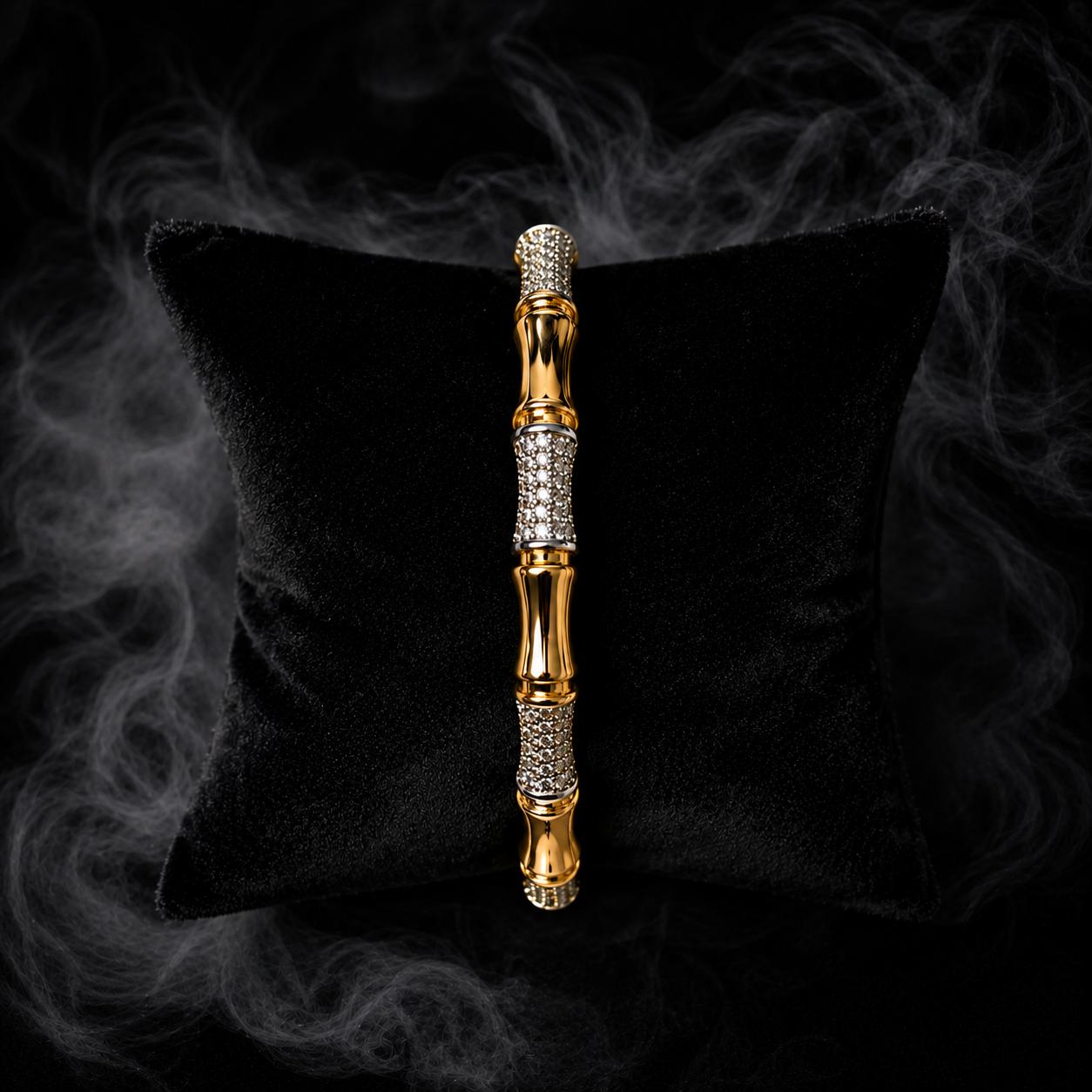 Luxe Radiance Gold-plated Crystal Bangle