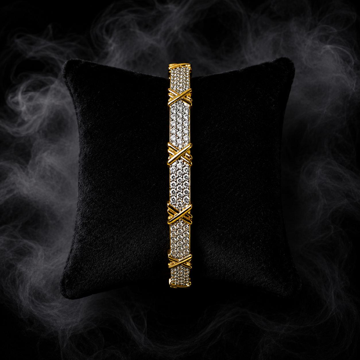 Aurora Crystal Gold-plated Bangle