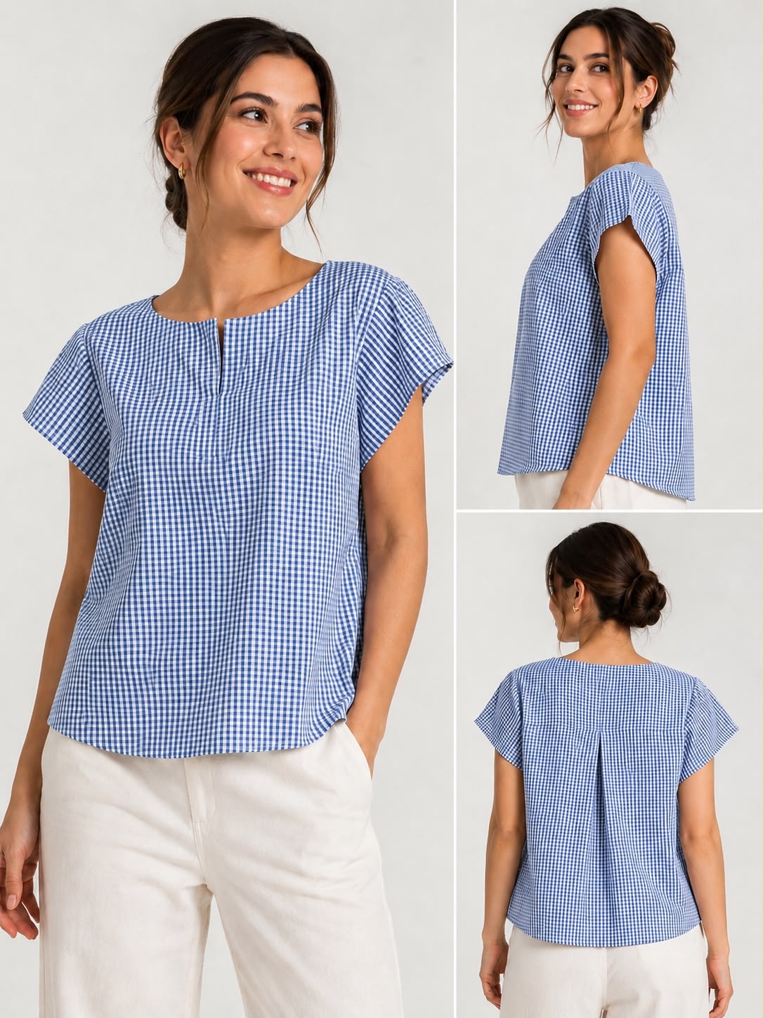 Blue Check Blouse