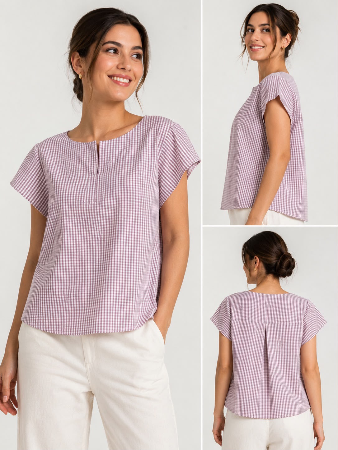 Check Lawn Blouse