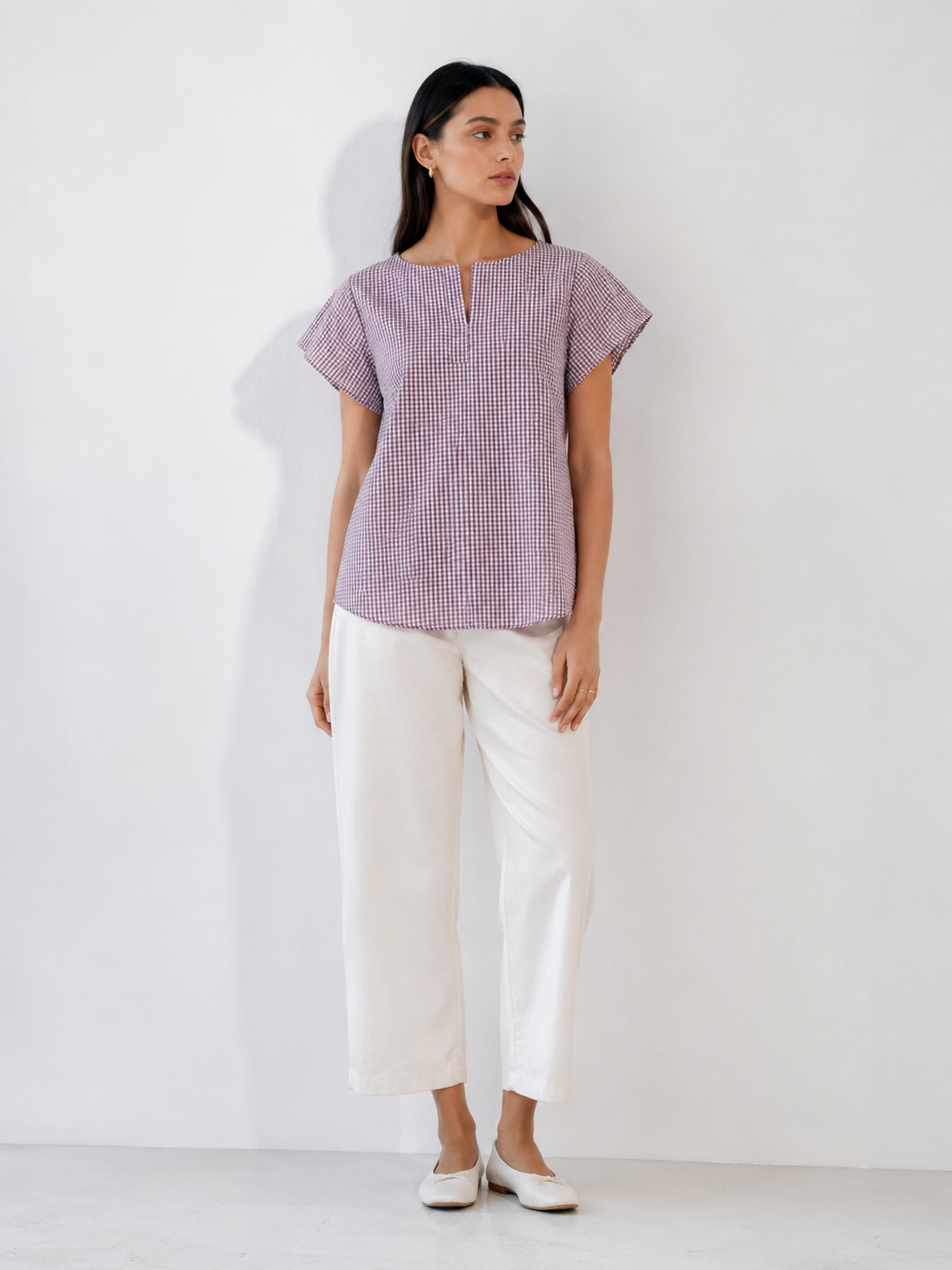 Check Lawn Blouse