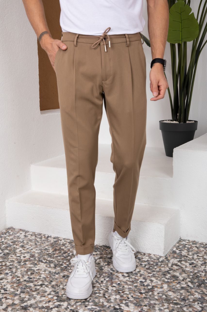 Classic Camel Slim-Fit Drawstring Trouser