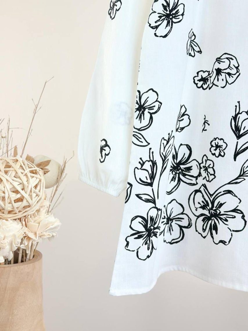 Girls Floral Print Peter Pan Collar Dress