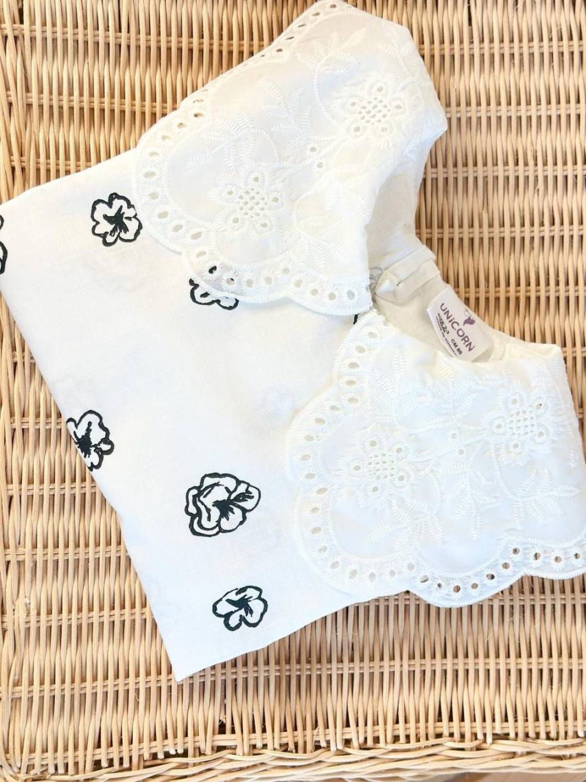 Girls Floral Print Peter Pan Collar Dress
