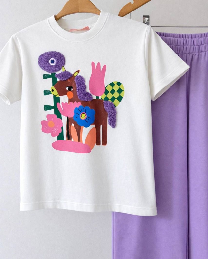 Whimsical Pony Kids Lavender Co-Ord Set