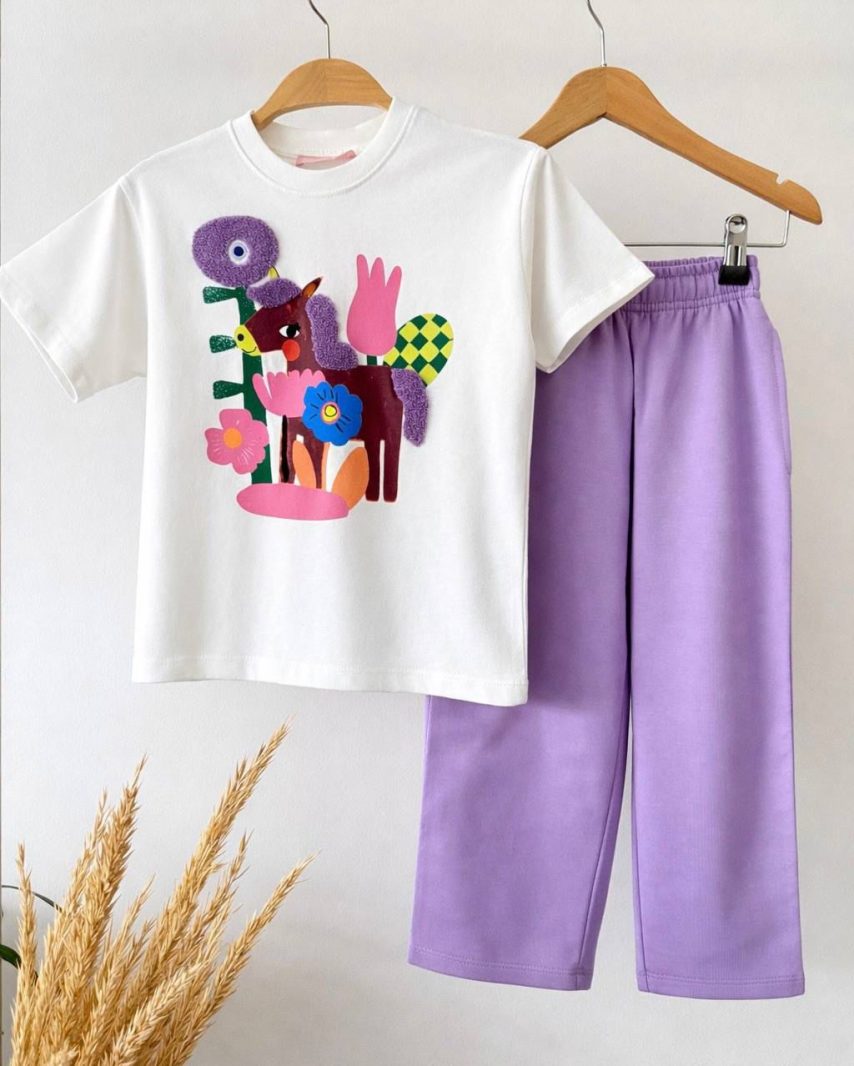 Whimsical Pony Kids Lavender Co-Ord Set