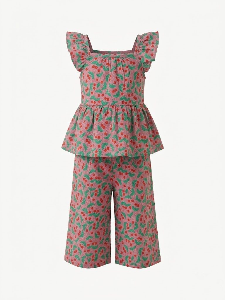 BERRY BLOOM RUFFLE CO-ORD SET