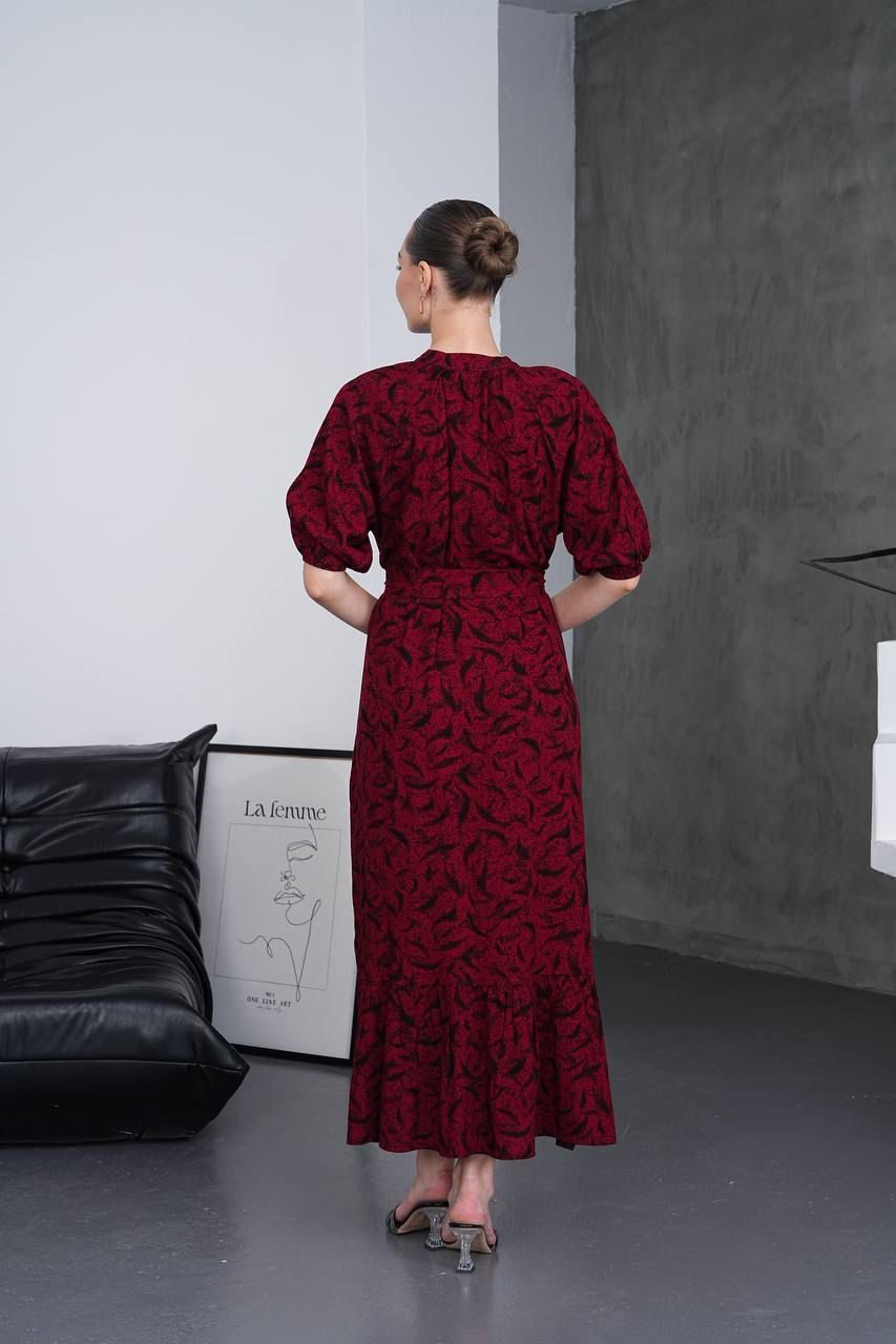 Crimson Whisper Maxi Dress