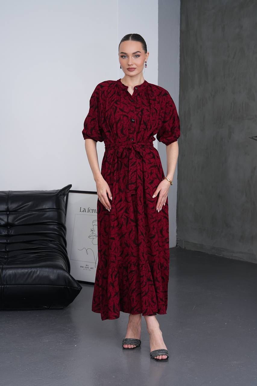Crimson Whisper Maxi Dress