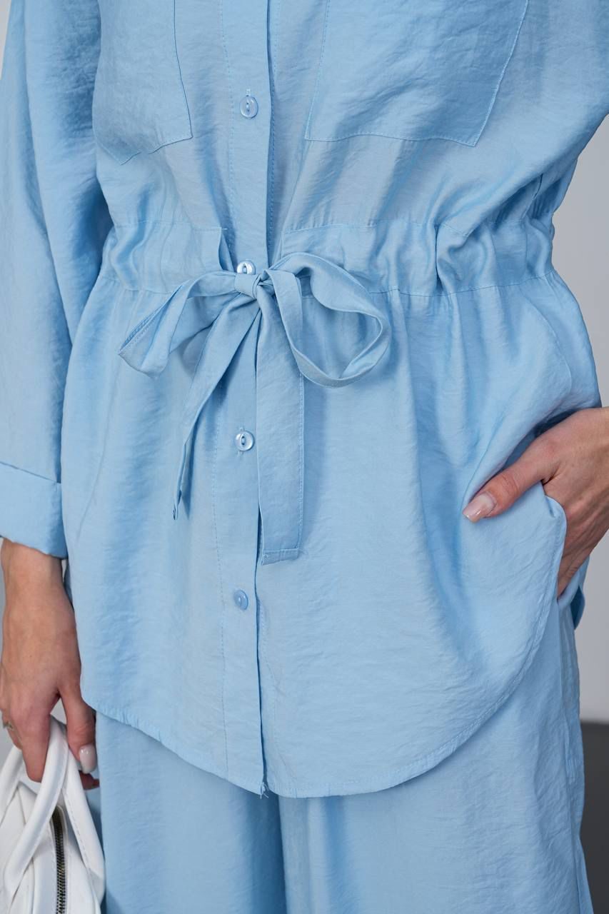 Sky Blue Belted Co-Ord Set