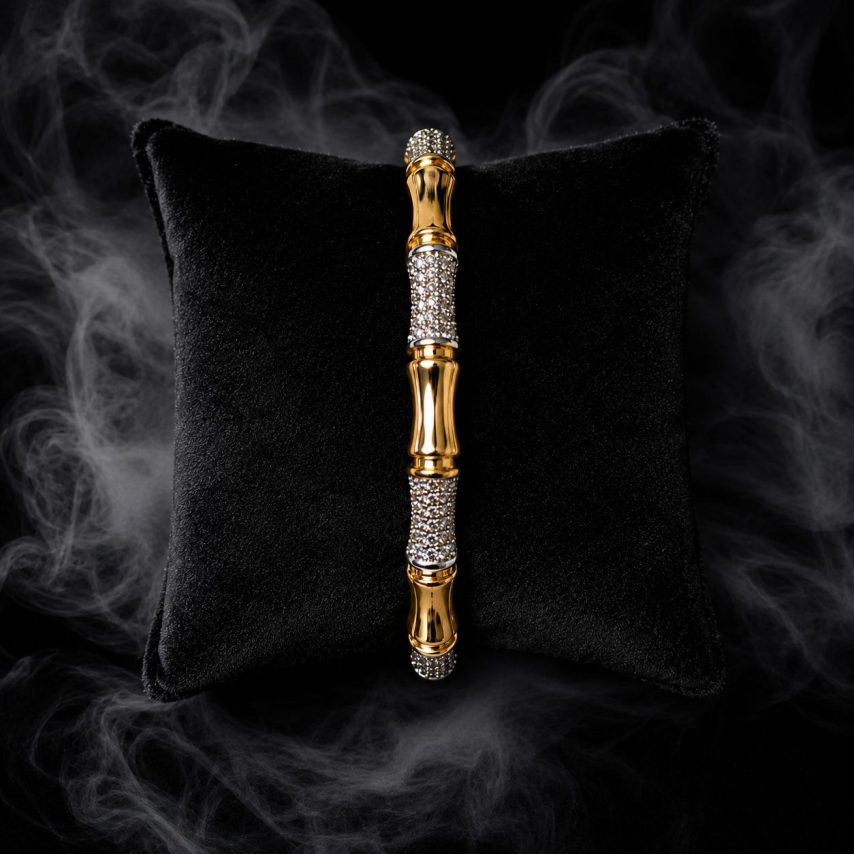 Luxe Radiance Gold-Plated Crystal Bangle