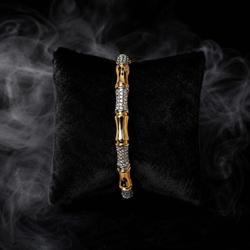 Luxe Radiance Gold-Plated Crystal Bangle