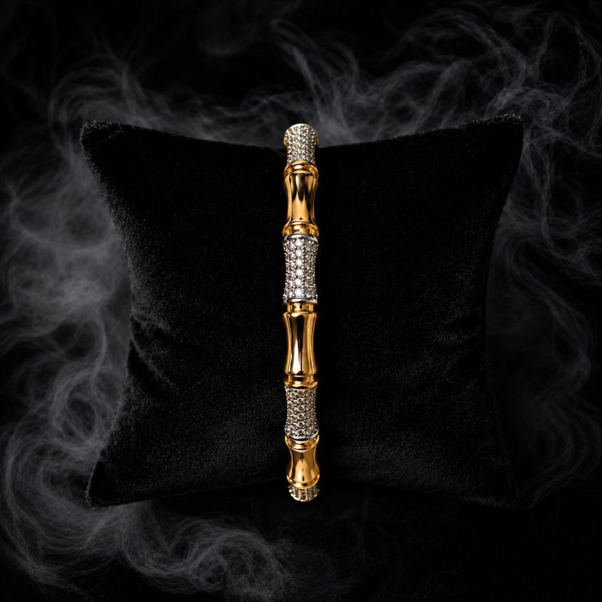 Luxe Radiance Gold-Plated Crystal Bangle