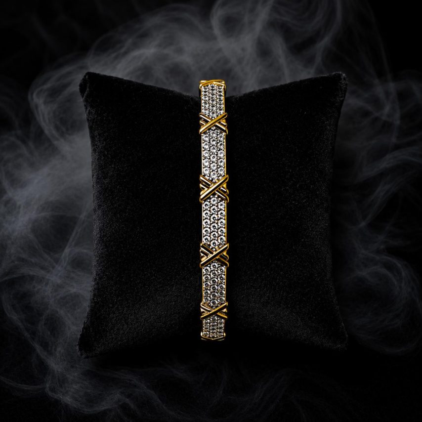 Aurora Crystal Gold-Plated Bangle