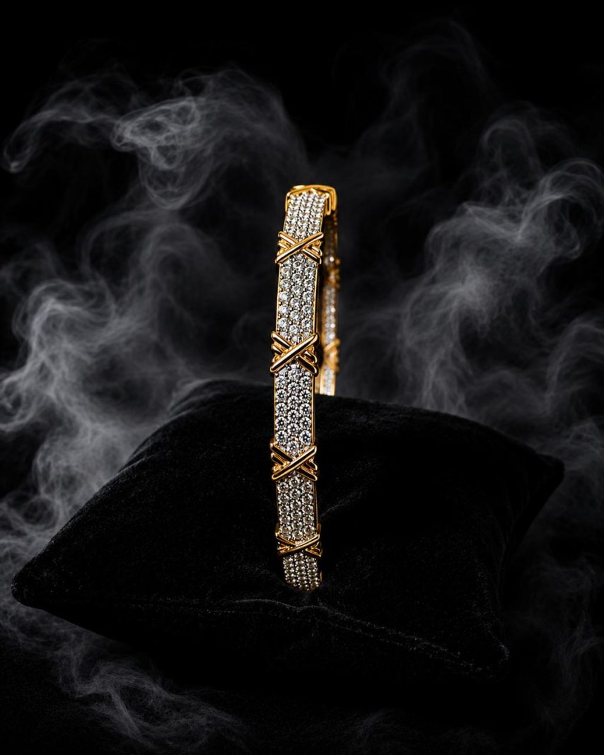 Aurora Crystal Gold-Plated Bangle