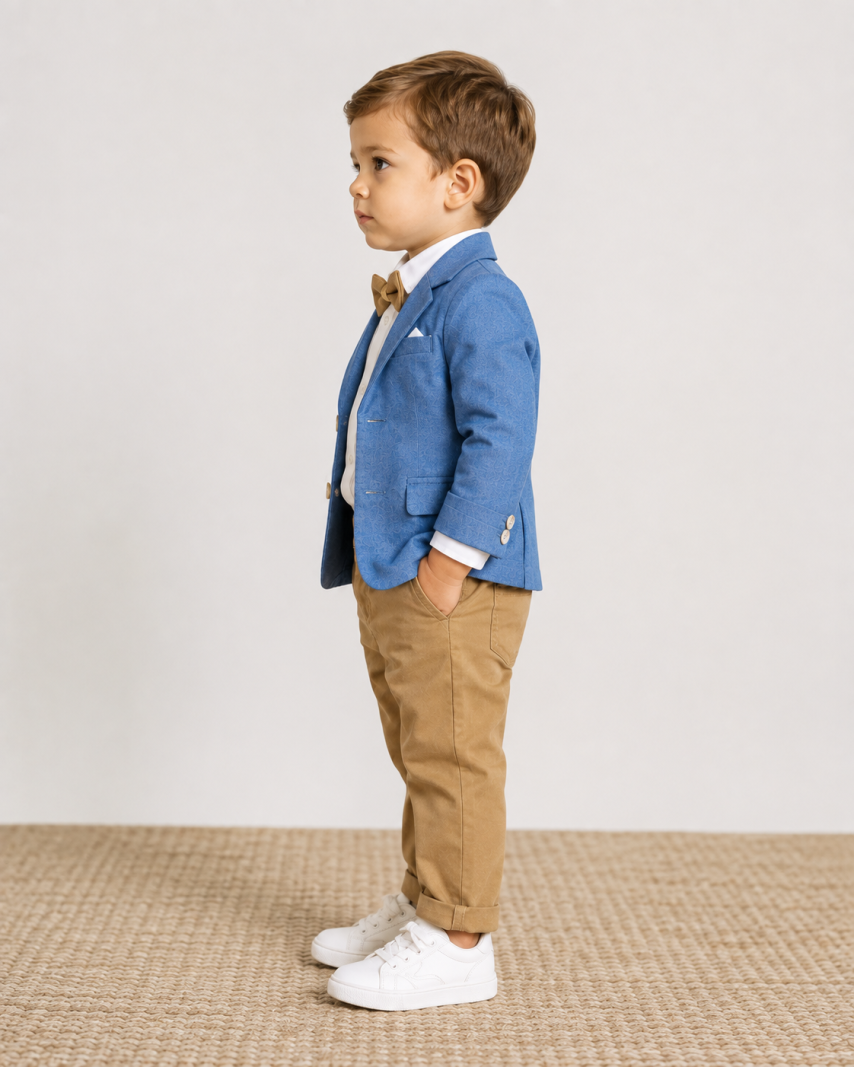 Little Gentleman Blue 4-Piece Suit Set