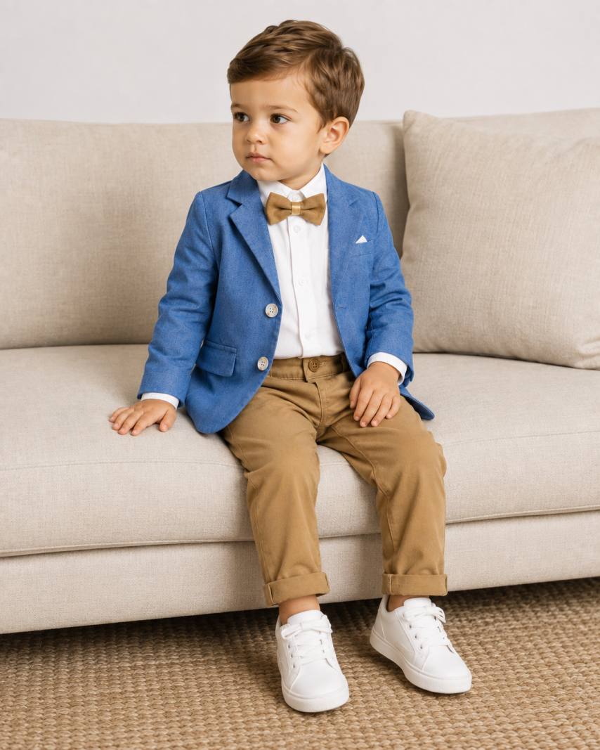 Little Gentleman Blue 4-Piece Suit Set