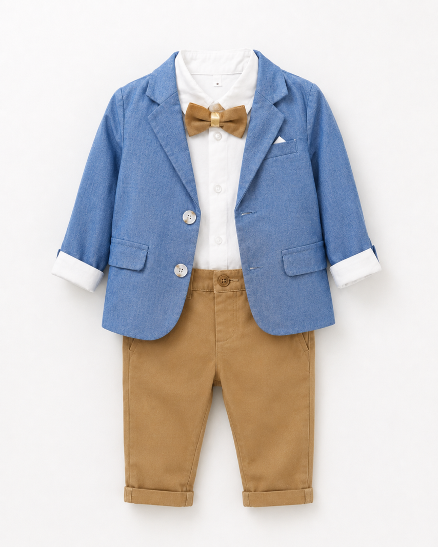 Little Gentleman Blue 4-Piece Suit Set