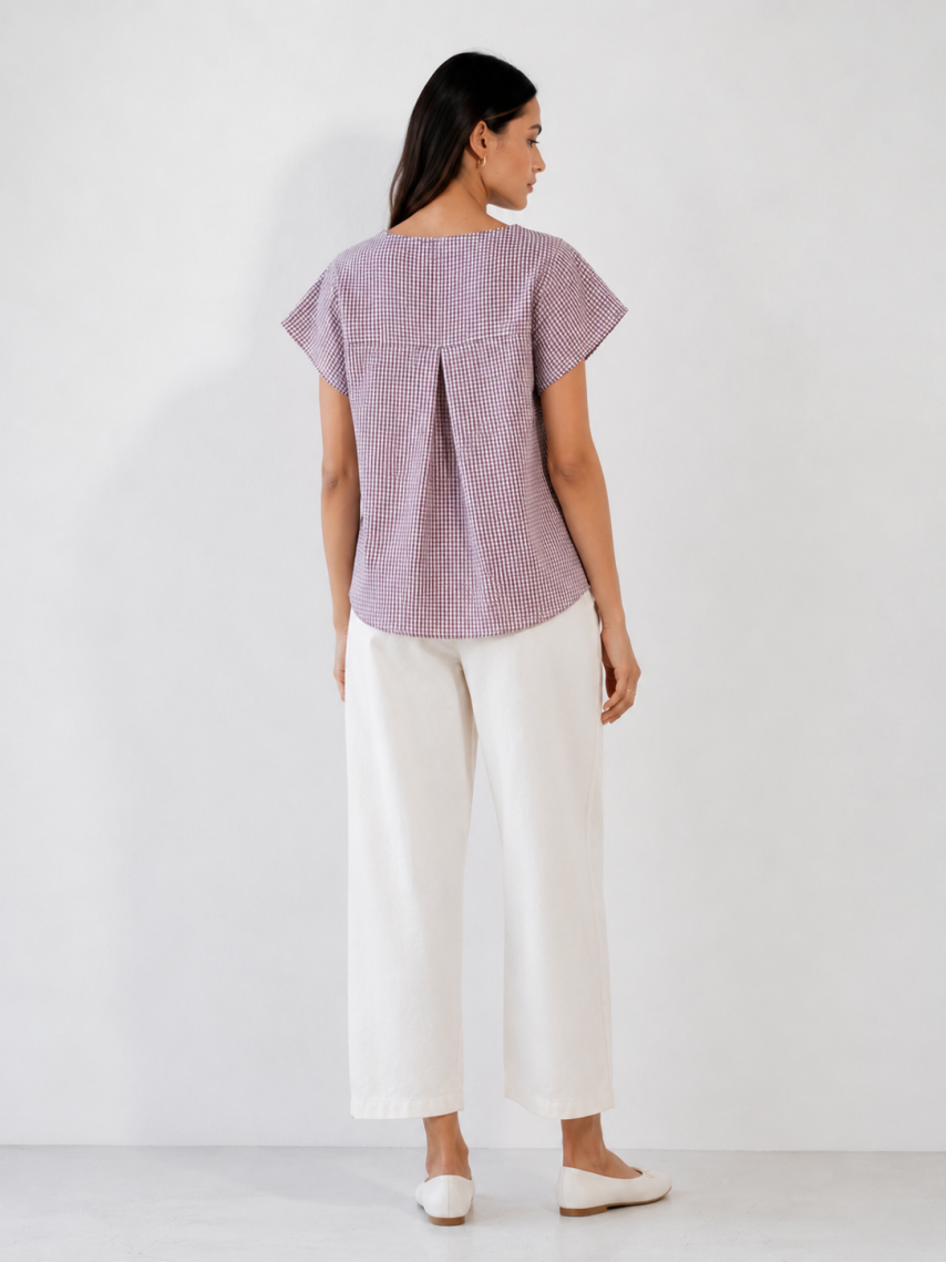 Check Lawn Blouse