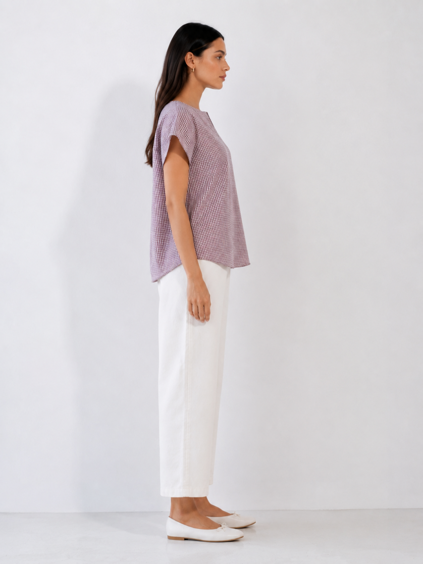 Check Lawn Blouse