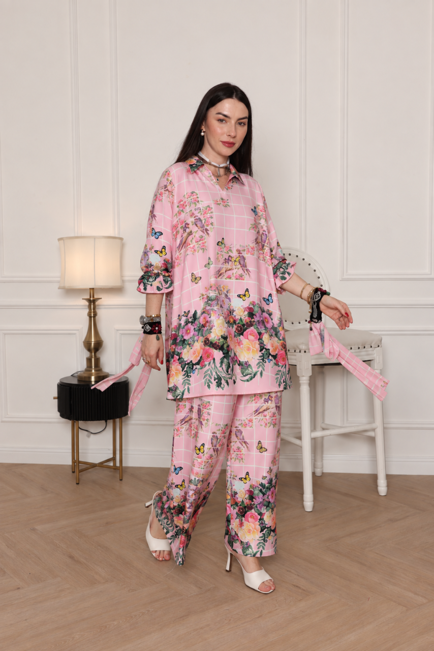 Rosé Garden Printed Co-Ord Set