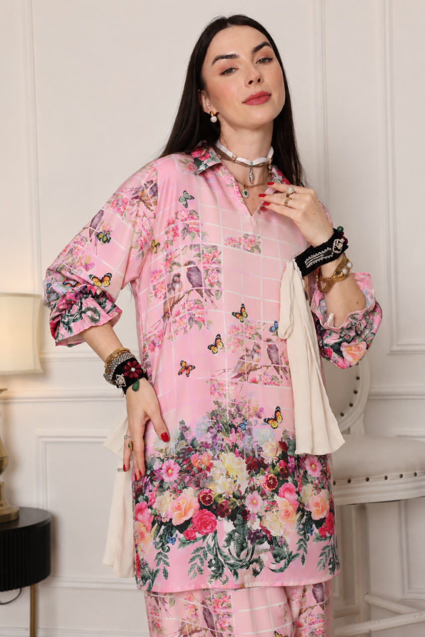 Rosé Garden Printed Co-Ord Set